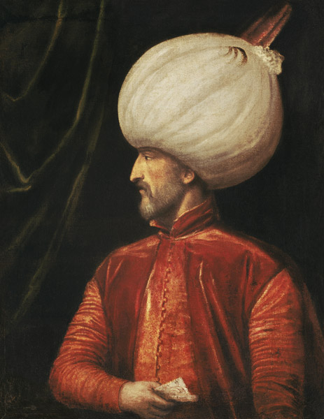 Bildnis des Sultan Suleiman II. van Tizian (Schule)