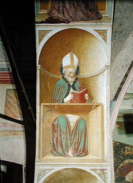 St. Ambrose of Milan (c.340-397) from the intrados of the apse van Tommaso Masolino da Panicale