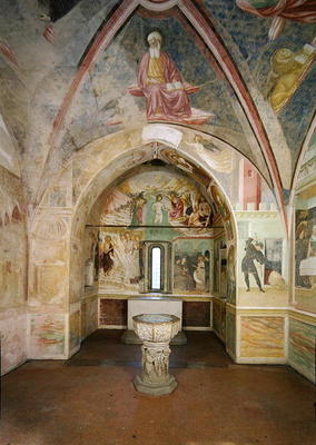 Interior of the Baptistery with fresco depicting scenes from the Life of Saint John, by Tommaso Maso van Tommaso Masolino da Panicale
