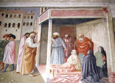 The Resurrection of Tabitha van Tommaso Masolino da Panicale