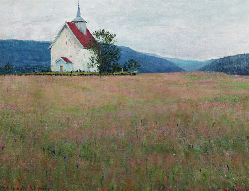 Our church, 1895 (oil on canvas)  van Torleiv Jorgensen Stadskleiv