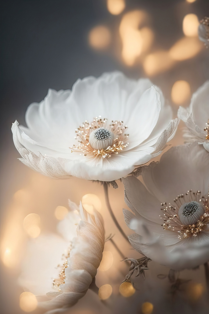 White And Golden Flowers van Treechild