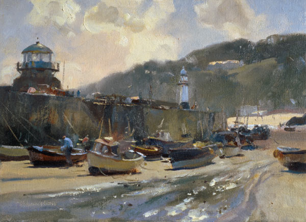 Harbour Light, St. Ives (oil on canvas)  van Trevor  Chamberlain