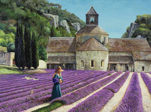 Lavender Picker, Abbaye Senanque, Provence (oil on canvas)  van Trevor  Neal