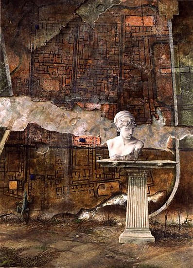 Herculaneum Site Plan, 1994 (oil on canvas)  van Trevor  Neal