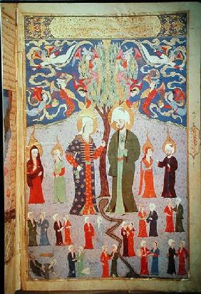 Adam and Eve and their Thirteen Twins, from 'Zubdet ut Tevarih' by Lokman