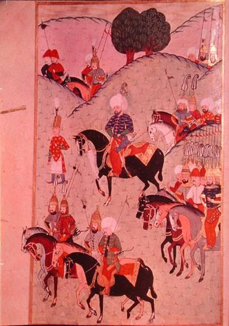 TSM H.1339 Sultan Selim II (1524-74) riding between Kotahia and Belgrade to rejoin the Imperial Army van Turkish School