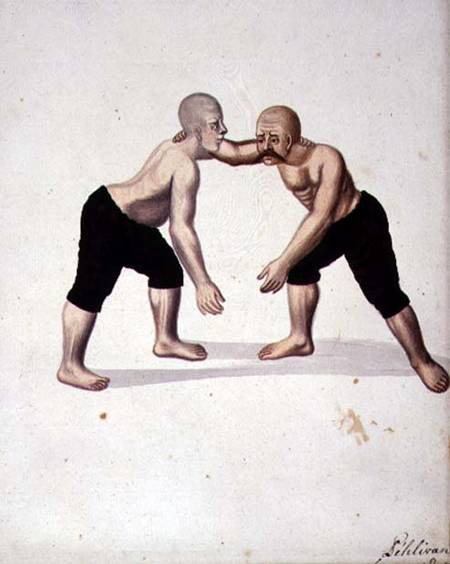 Two Wrestlers, Ottoman period van Turkish School