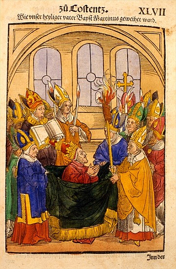 Martin V is installed as Pope at the Council of Constance, from ''Chronik des Konzils von Konstanz'' van Ulrich von Richental