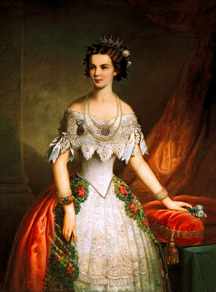 Elisabeth von Österreich (1837-1898) als Verlobte, im Alter von 16 Jahren van (rond 1900) Anoniem