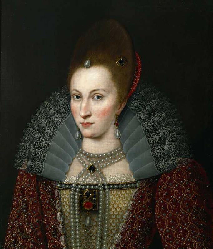 Anne von Dänemark, Königin von England (1574-1619), Gemahlin James I. van (rond 1900) Anoniem