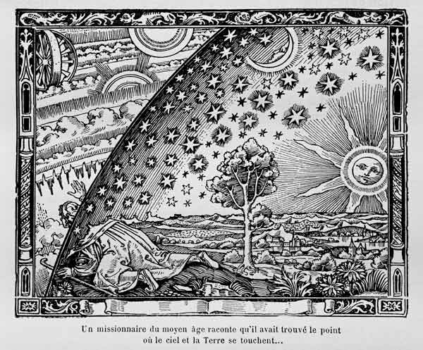 The edge of the firmament (Flammarion engraving) From L'atmosphère. Météorologie populaire by Camill van Unbekannter Künstler