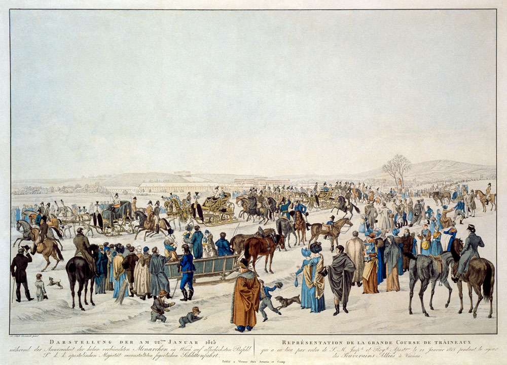The ceremonious sledge journey on the 22nd January 1815 in Vienna van Unbekannter Künstler