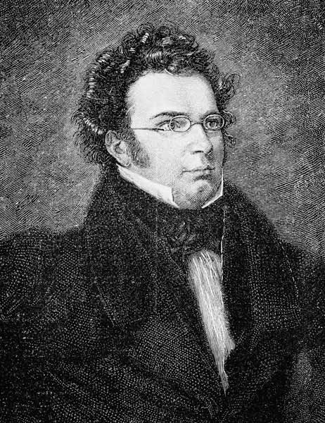 Franz Schubert (1797-1828) (After Watercolour portrait by Wilhelm August Rieder) van Unbekannter Künstler