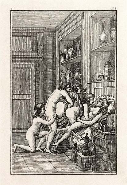Erotische voorstelling bij roman van Marquis de Sade van Unbekannter Künstler