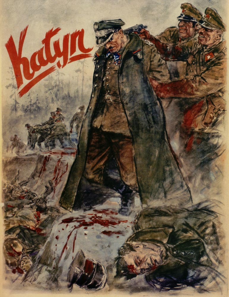 The Katyn massacre (Nazi propaganda poster) van Unbekannter Künstler