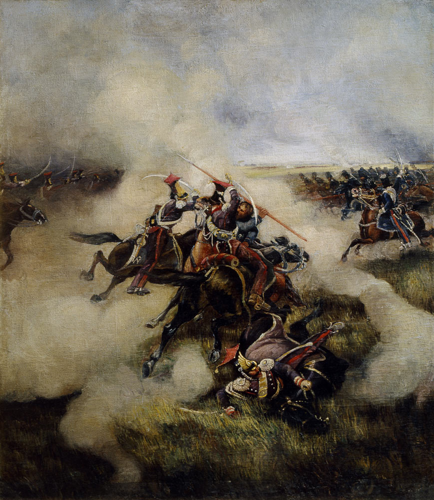 Polish uhlans fighting with cossacks van Unbekannter Künstler