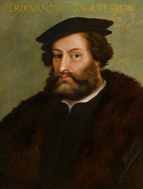 Portrait of Hernán Cortés van Unbekannter Künstler