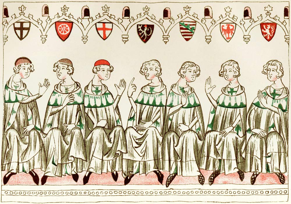 Seven Prince Electors voting for Henry VII, Holy Roman Emperor (Copy of a miniature from the Balduin van Unbekannter Künstler