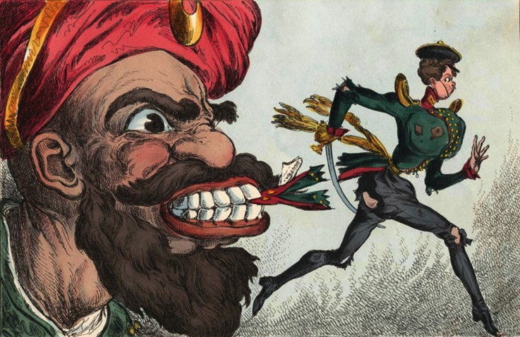 The beginning of the Crimean war by eyes of the West European caricaturist van Unbekannter Künstler