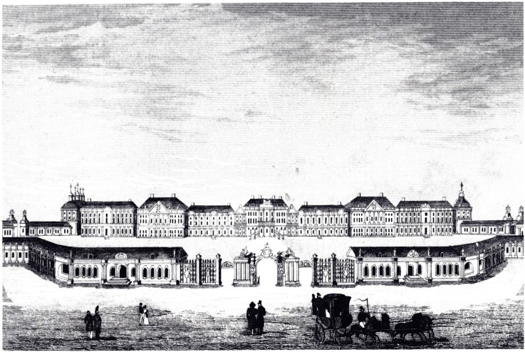 View of the Catherine Palace in Tsarskoye Selo van Unbekannter Künstler