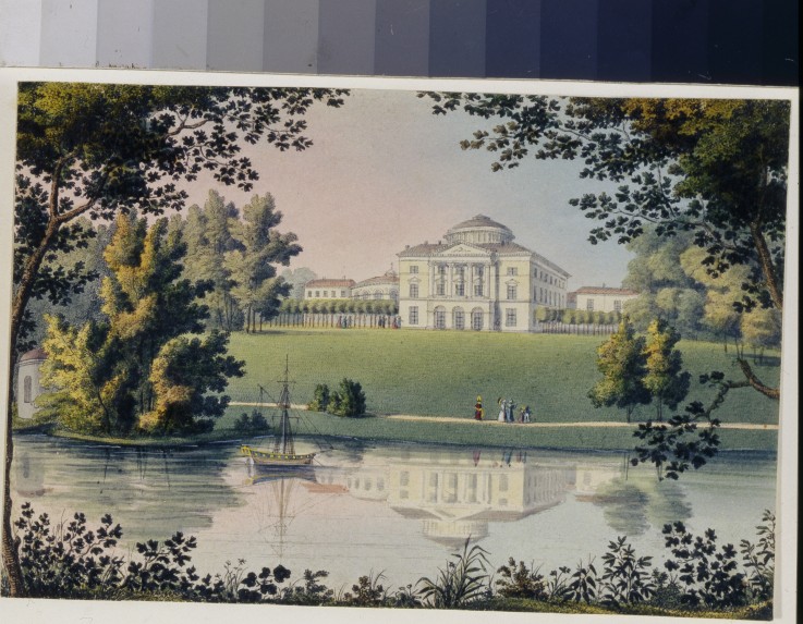 View of the Pavlovsk Palace (Album of Marie Taglioni) van Unbekannter Künstler