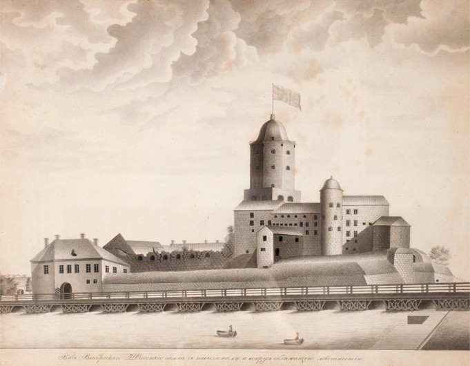 View of the Vyborg Castle van Unbekannter Künstler