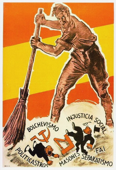 Bolchevismo, injusticia social, politicastros, masones, separatismo, F.A.I. van Unbekannter Künstler