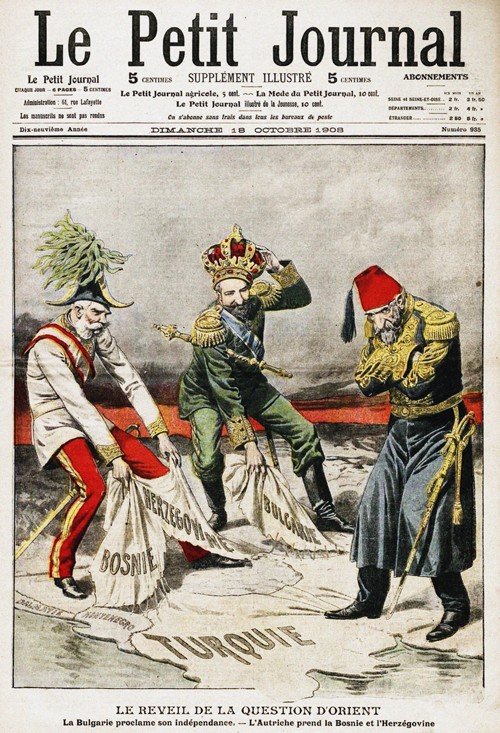 Bosnian Crisis. Cover of the French periodical Le Petit Journal, 18th October 1908 van Unbekannter Künstler