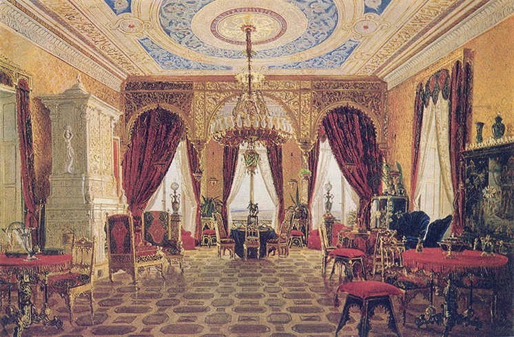 Drawing room in the Manor House "Grafskaya Slavyanka" of Countess Julia Samoilova van Unbekannter Künstler