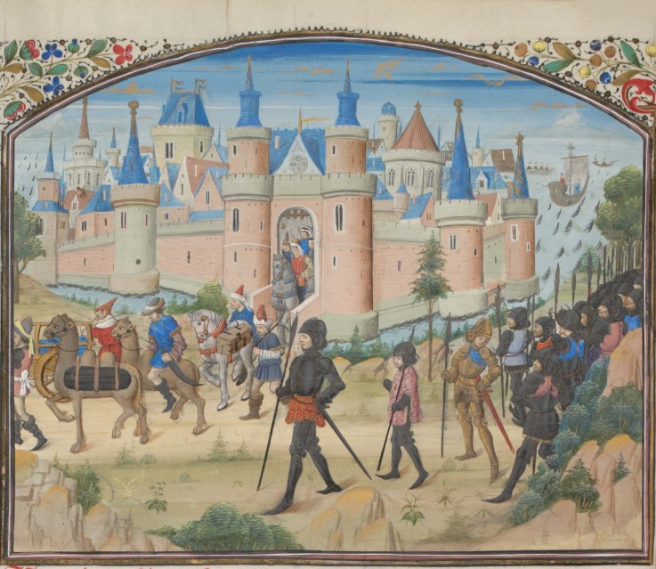 The Siege of Tyre, 1124. Miniature from the "Historia" by William of Tyre van Unbekannter Künstler