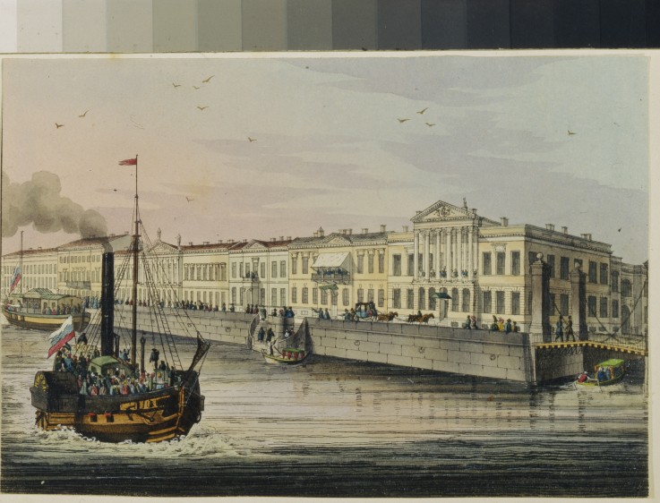 The English Embankment in Saint Petersburg (Album of Marie Taglioni) van Unbekannter Künstler