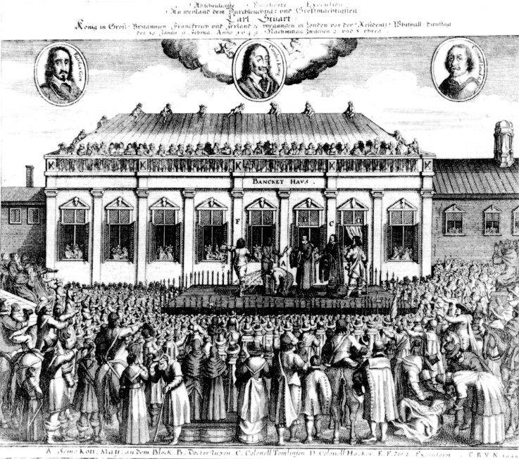 The Beheading of Charles I outside the Banqueting House, Whitehall, London van Unbekannter Künstler