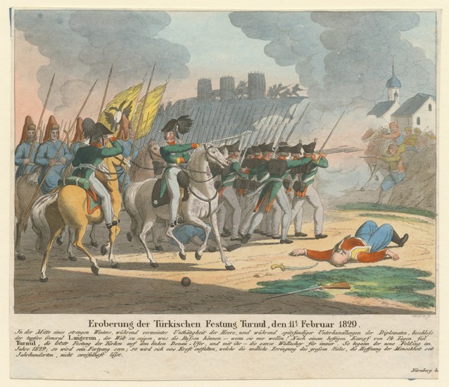 The Fall of the Turnu fortress on February 11, 1829 van Unbekannter Künstler