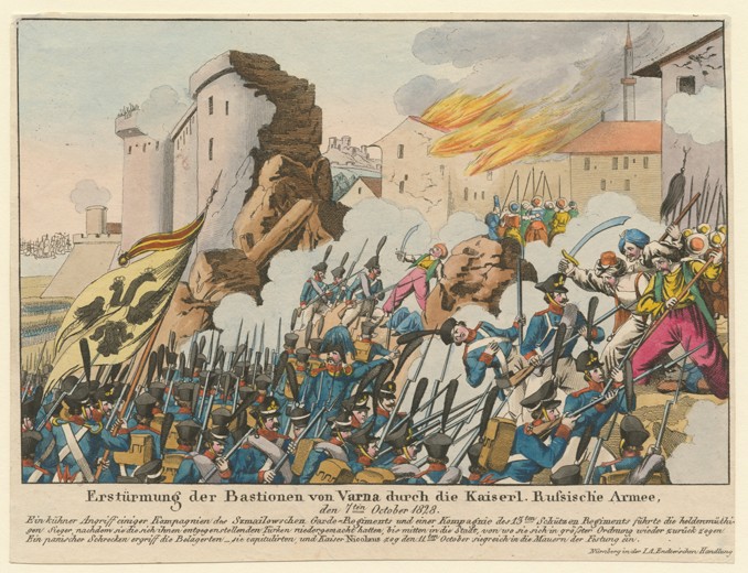 The storming the bastions of Varna by the Russian army on September 1828 van Unbekannter Künstler