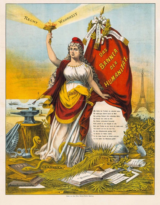 The Goddess of Liberty with hammer and anvil van Unbekannter Künstler
