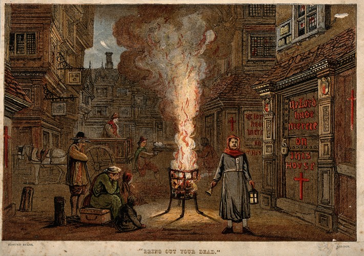Great Plague in London, 1665 van Unbekannter Künstler