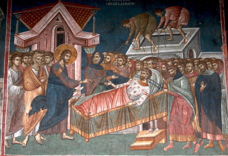 The Healing the paralytic at Capernaum van Unbekannter Künstler