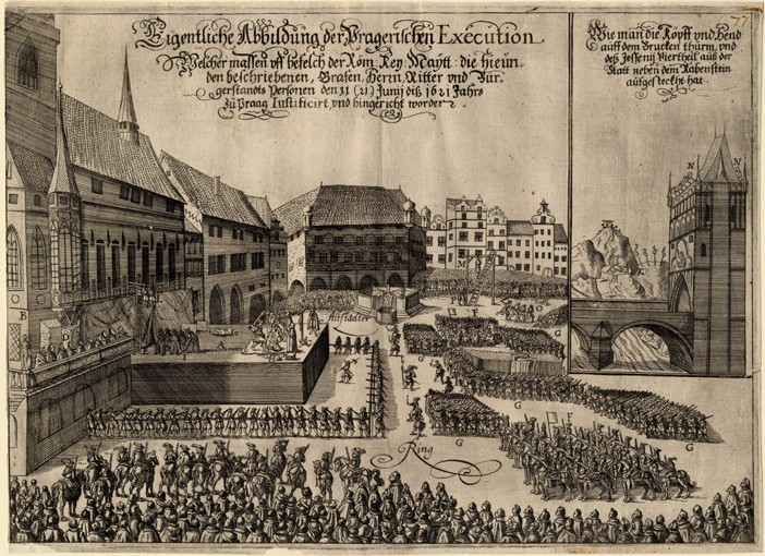 Execution of 27 Protestant Leaders on the Old Town Square in Prague on June 21, 1621 van Unbekannter Künstler