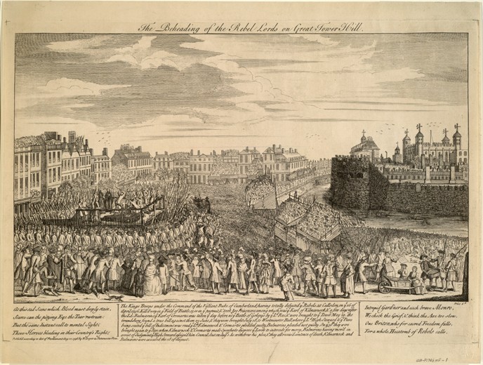The Beheading of the Jacobite rebels at Tower Hill van Unbekannter Künstler