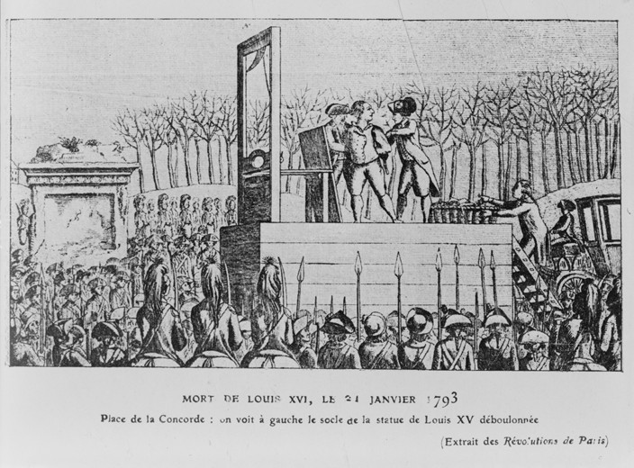 The Execution of Louis XVI in the Place de la Revolution on 21 January 1793 van Unbekannter Künstler