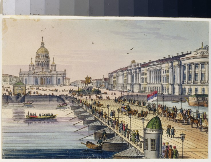 The Saint Isaac's Cathedral and Senate Square in St. Petersburg (Album of Marie Taglioni) van Unbekannter Künstler