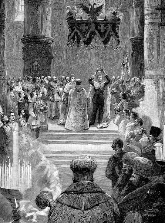 The Coronation of Emperor Nicholas II in the Assumption Cathedral van Unbekannter Künstler