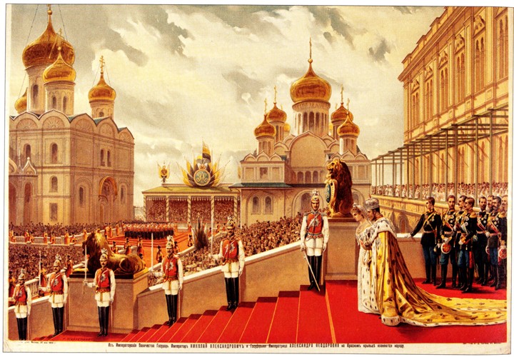 The Coronation Ceremony of Nicholas II. On the Red Porch van Unbekannter Künstler