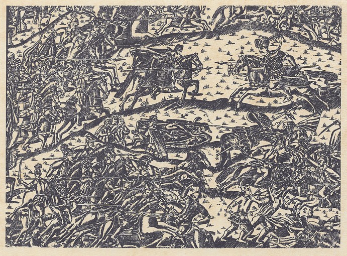 The Battle of Kulikovo (Lubok) van Unbekannter Künstler