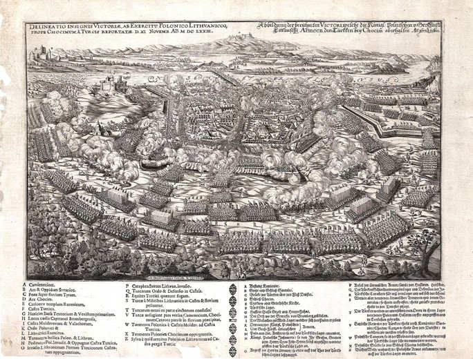 The Battle of Khotyn on 11 November 1673 van Unbekannter Künstler