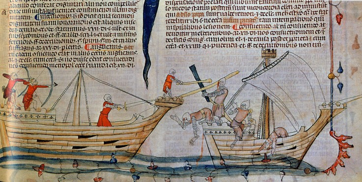 The naval Battle van Unbekannter Künstler