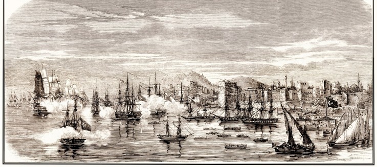 The Battle of Sinop on 30 November 1853 van Unbekannter Künstler