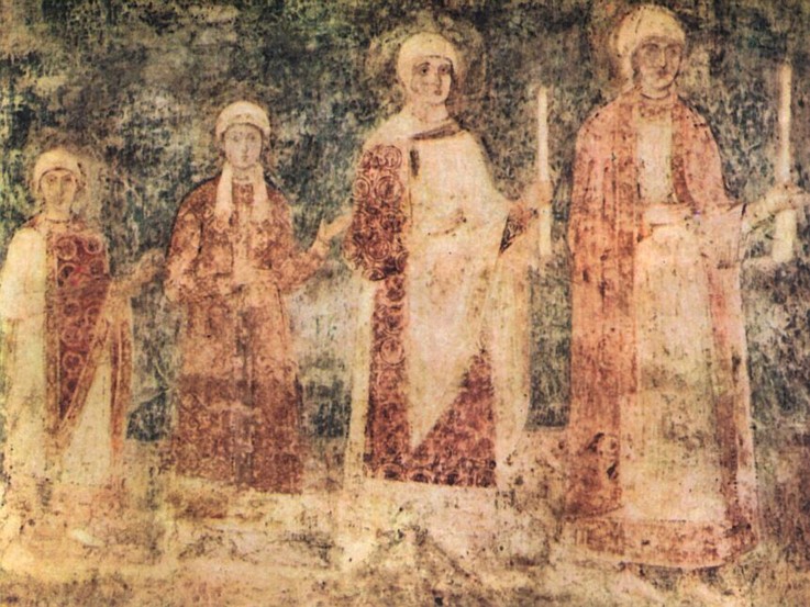 Daughters of Yaroslav the Wise (Anne of Kiev - left) van Unbekannter Künstler