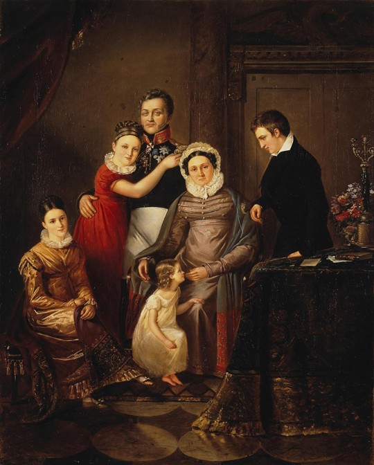 Portrait of the Family of Prince Nikolay Repnin-Volkonsky van Unbekannter Künstler